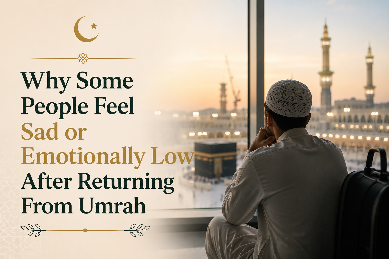 Pilgrims performing Umrah in Masjid al-Haram in Makkah, reflecting calm or emotional neutrality during spiritual journey