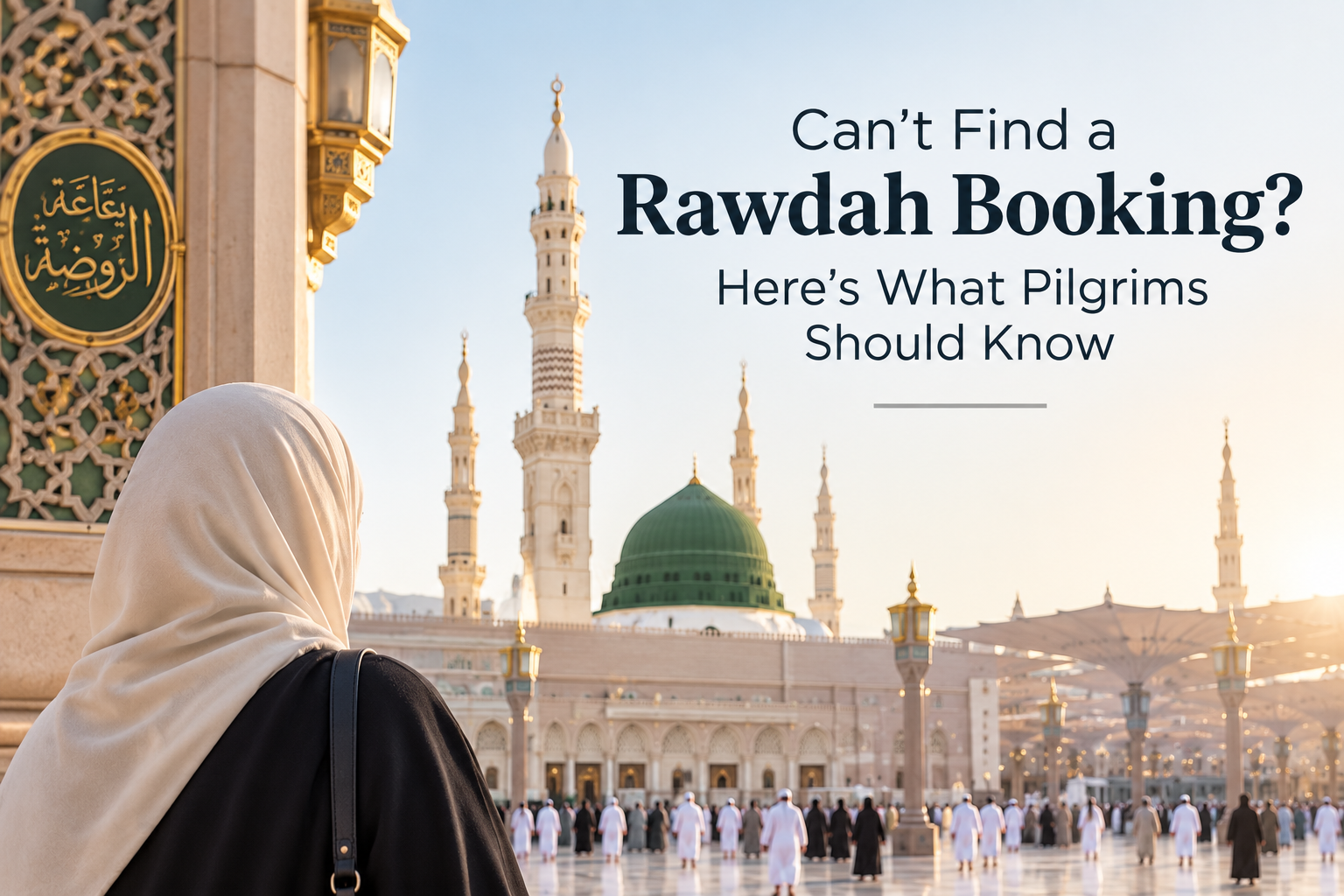 Muslim pilgrims visiting the Prophet's Mosque in Madinah near Rawdah